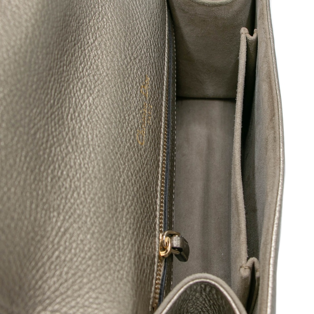 Christian Dior Metallic Grained Calfskin Medium Diorama Flap Bag Gold