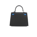 Hermes Kelly 25 Epsom Silver Hardware Black and Blue Year 2024 New