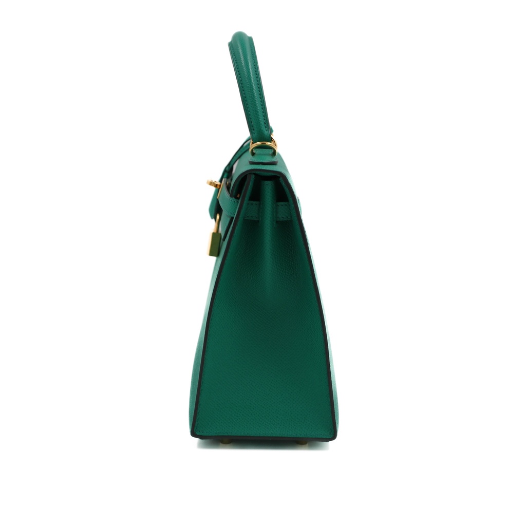 Hermes Kelly 25 Epsom Gold Hardware Green Year 2021 Like New