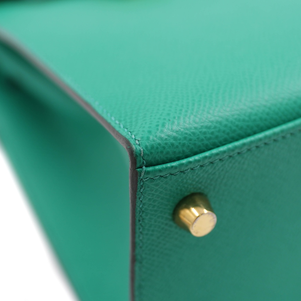 Hermes Kelly 25 Epsom Gold Hardware Green Year 2021 Like New