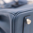 Hermes Birkin 25 Swift Leather Blue Year 2016 Lock and Keys Like New
