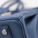 Hermes Birkin 25 Swift Leather Blue Year 2016 Lock and Keys Like New