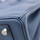 Hermes Birkin 25 Swift Leather Blue Year 2016 Lock and Keys Like New