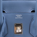 Hermes Birkin 25 Swift Leather Blue Year 2016 Lock and Keys Like New