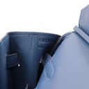 Hermes Birkin 25 Swift Leather Blue Year 2016 Lock and Keys Like New
