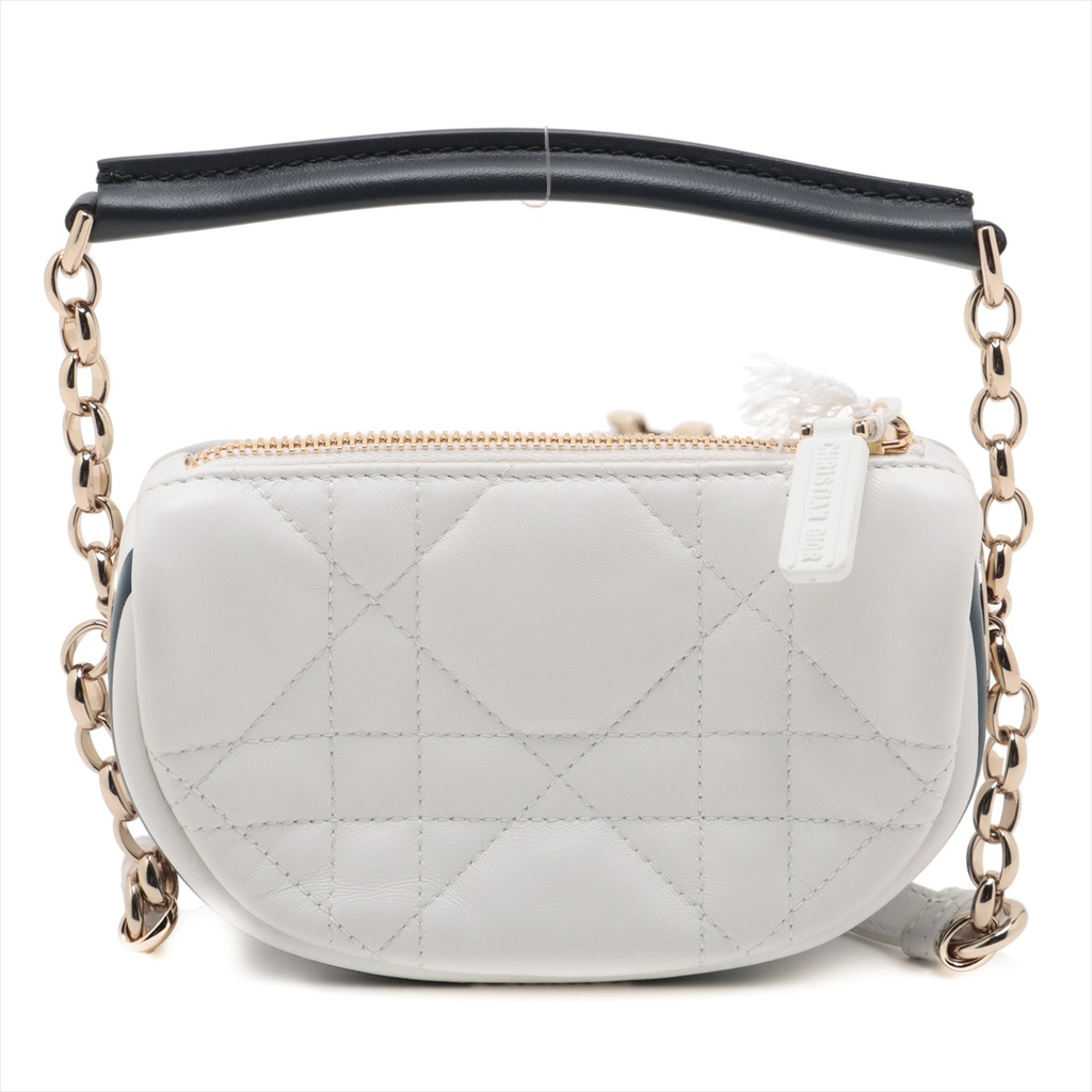 Christian Dior Vaib Leather 2 Way Shoulder Bag White