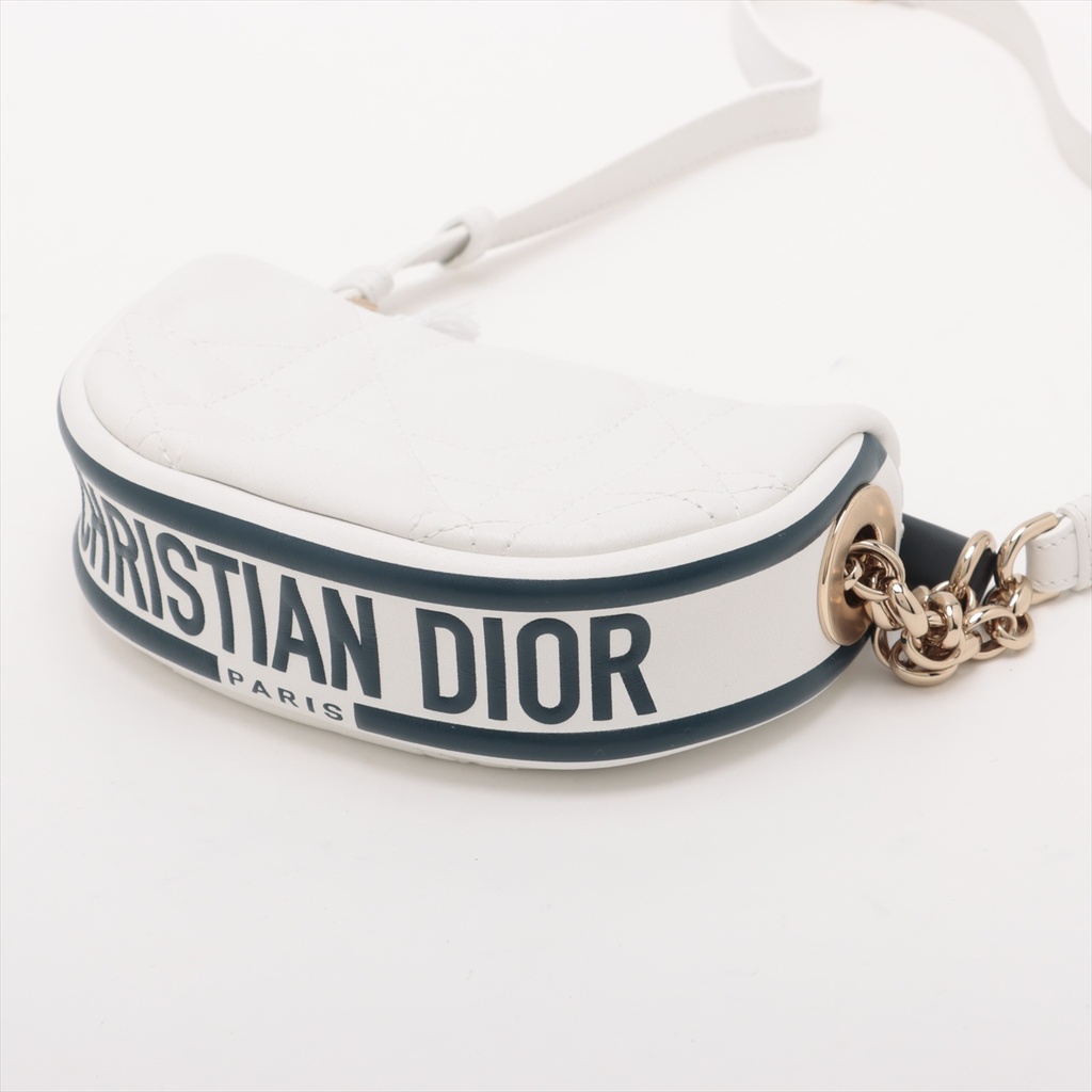 Christian Dior Vaib Leather 2 Way Shoulder Bag White