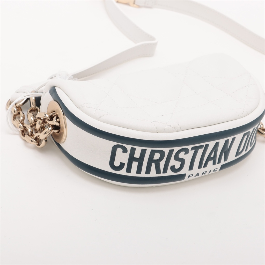 Christian Dior Vaib Leather 2 Way Shoulder Bag White