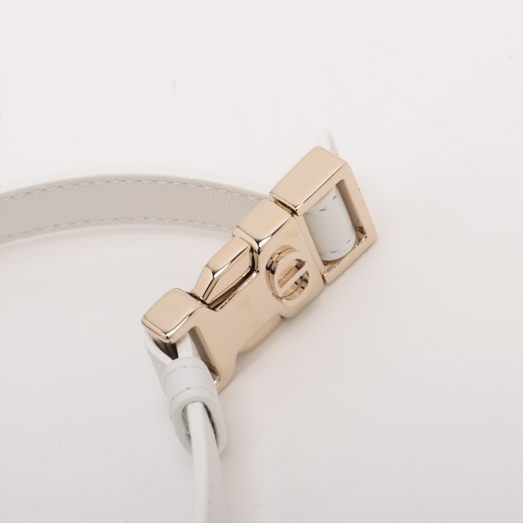 Christian Dior Vaib Leather 2 Way Shoulder Bag White