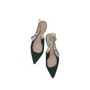 Christian Dior J'Adior Slingback Flat Black Technical Fabric In Size 38