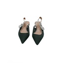 Christian Dior J'Adior Slingback Flat Black Technical Fabric In Size 38