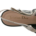 Christian Dior J'Adior Slingback Flat Black Technical Fabric In Size 38