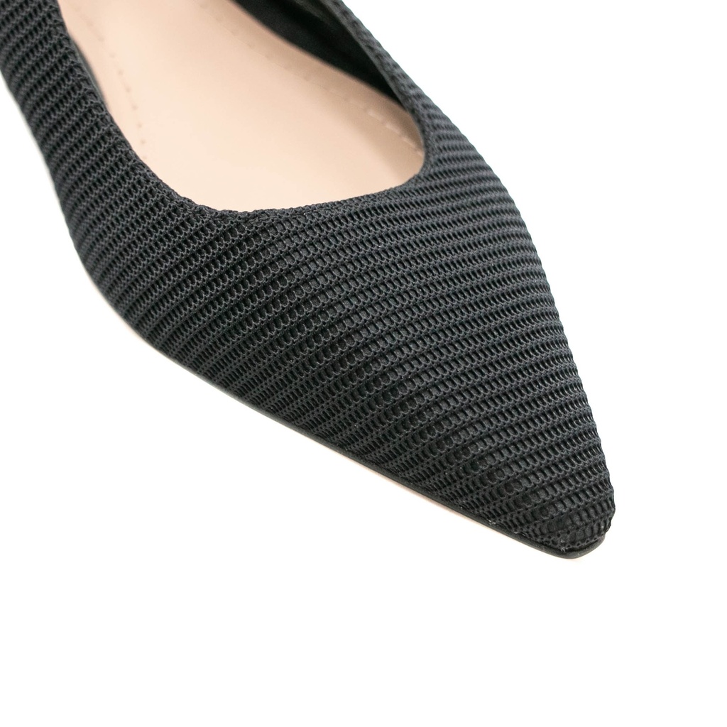 Christian Dior J'Adior Slingback Flat Black Technical Fabric In Size 38