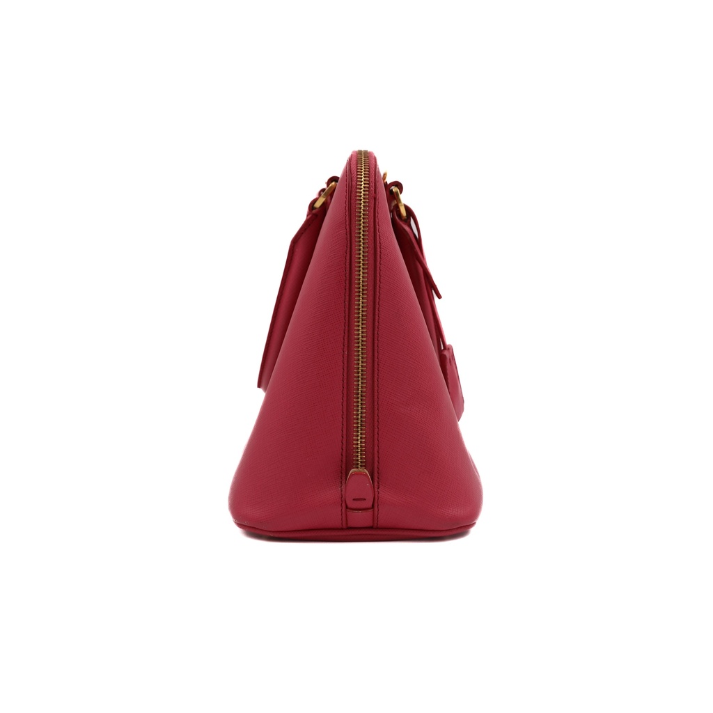 Prada Saffiano Small Galleria Double Zip Tote Fuxia