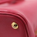 Prada Saffiano Small Galleria Double Zip Tote Fuxia