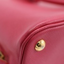 Prada Saffiano Small Galleria Double Zip Tote Fuxia