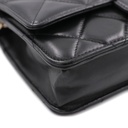 Chanel  Lambskin Plexi Quilted Wallet On Chain WOC Black