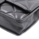 Chanel  Lambskin Plexi Quilted Wallet On Chain WOC Black