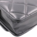 Chanel  Lambskin Plexi Quilted Wallet On Chain WOC Black