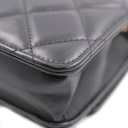 Chanel  Lambskin Plexi Quilted Wallet On Chain WOC Black