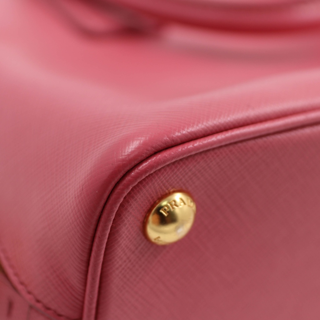 Prada Saffiano Lux Small Promenade Tote Bag Peonia