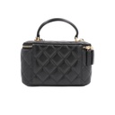 Chanel Matelasse Lambskin Chain Shoulder Bag Vanity Black