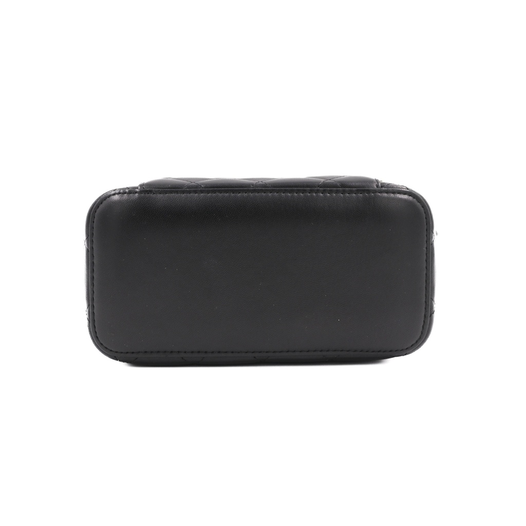 Chanel Matelasse Lambskin Chain Shoulder Bag Vanity Black
