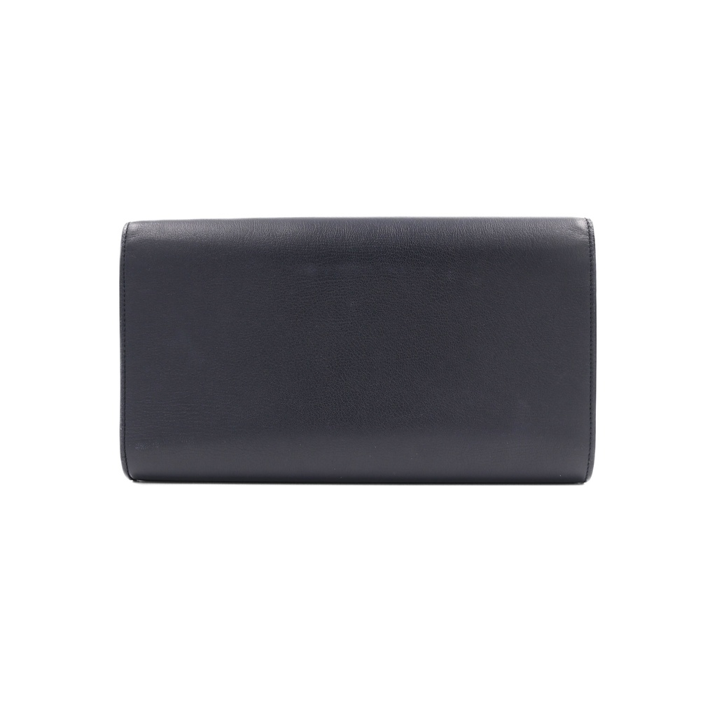 Saint Laurent Calfskin Monogram Large Belle De Jour Clutch Black