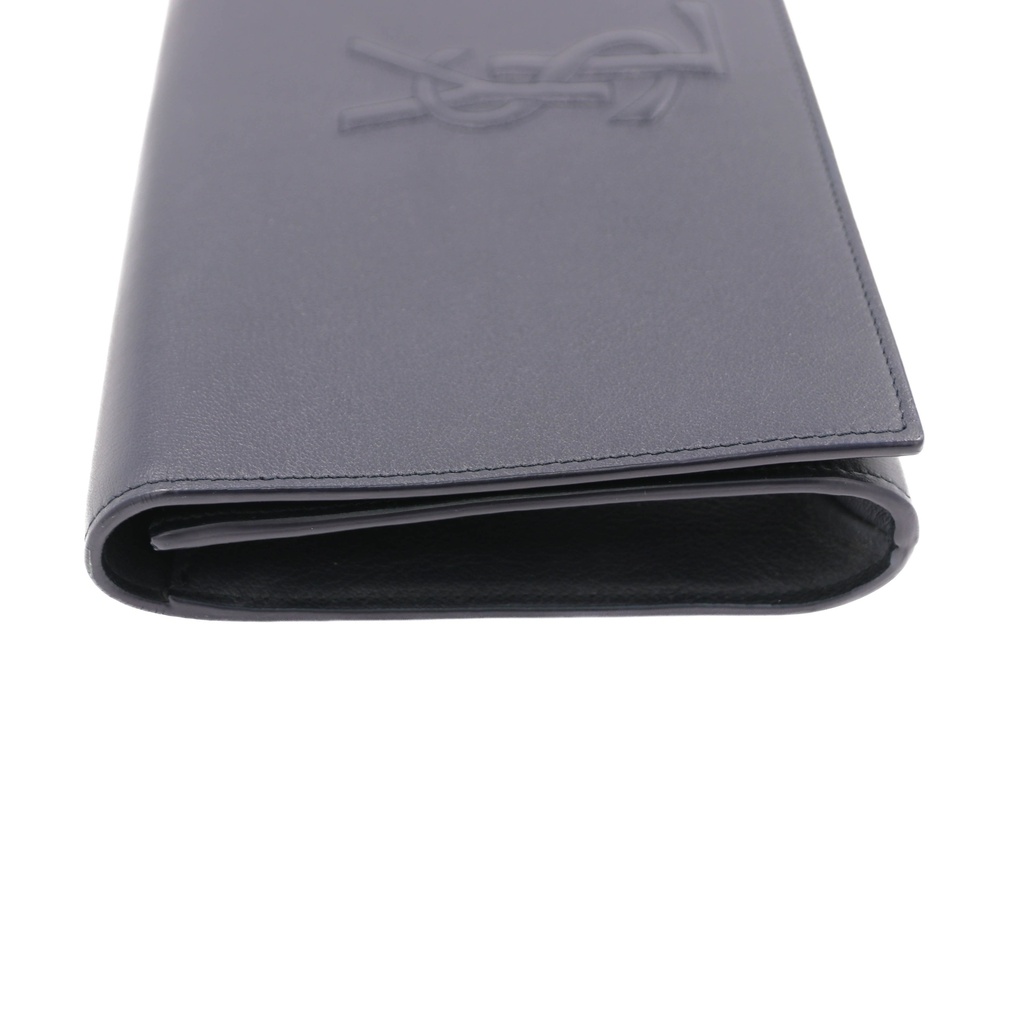 Saint Laurent Calfskin Monogram Large Belle De Jour Clutch Black