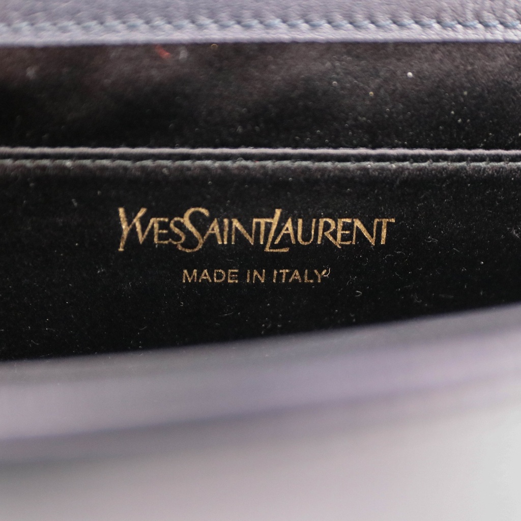 Saint Laurent Calfskin Monogram Large Belle De Jour Clutch Black