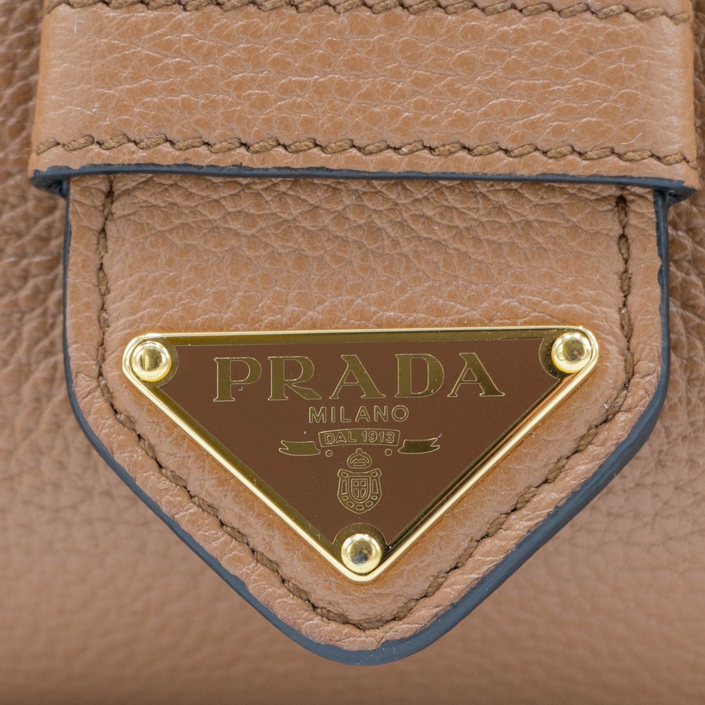 Prada Moon Padded Nappa Leather Brown Shoulder Bag