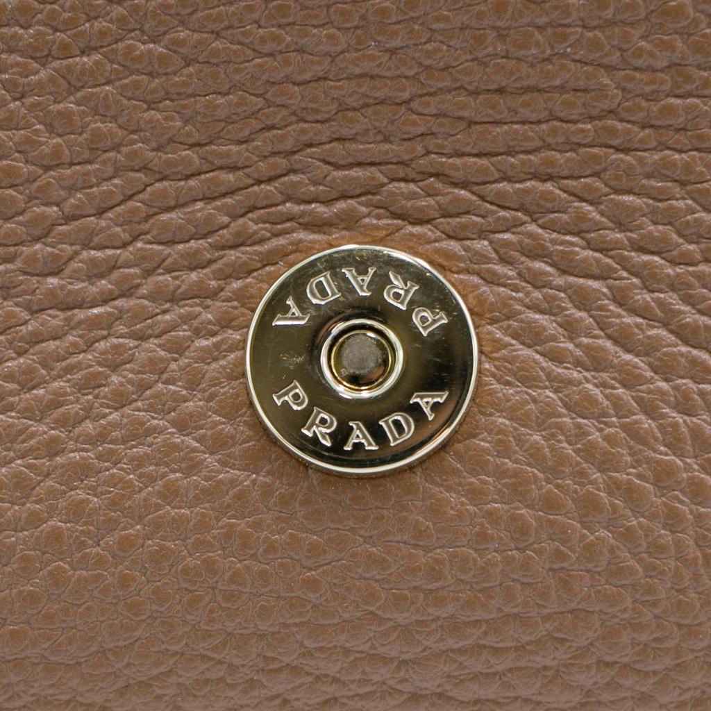 Prada Moon Padded Nappa Leather Brown Shoulder Bag