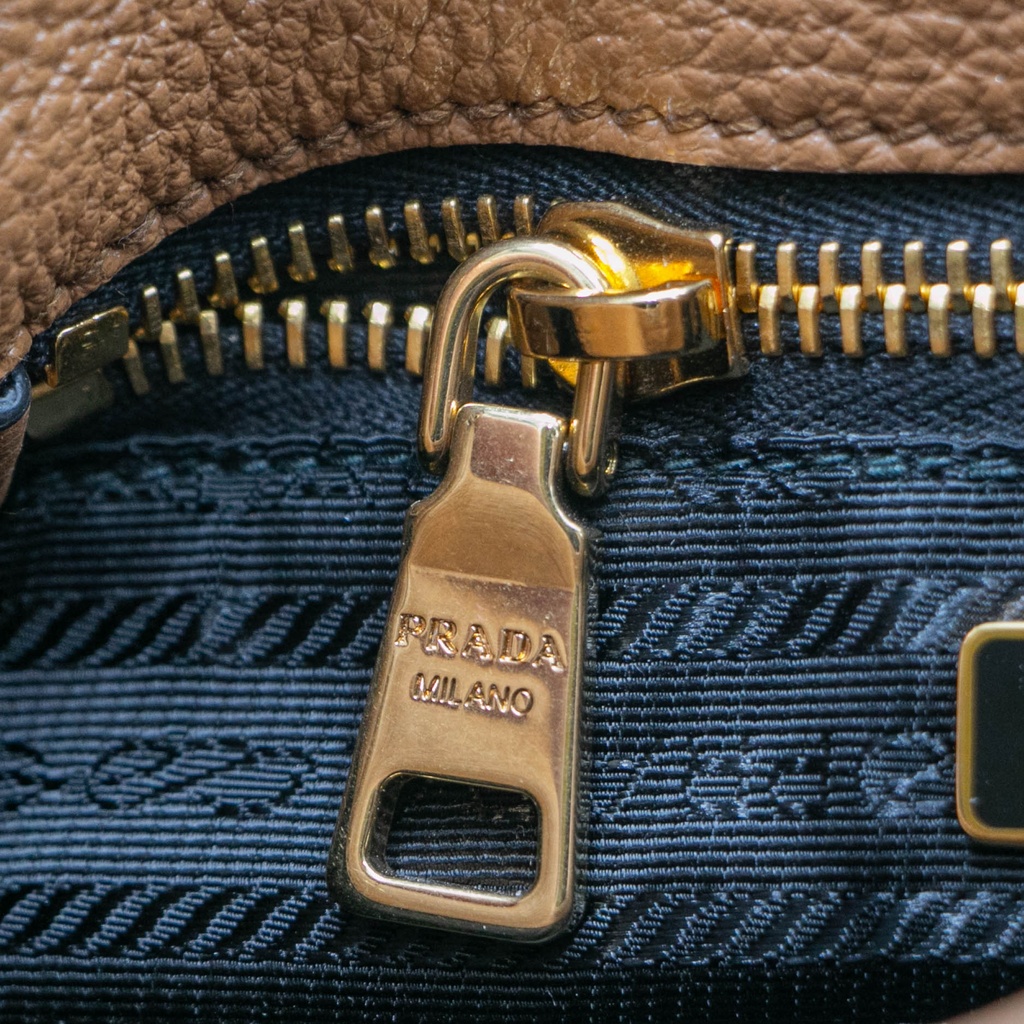 Prada Moon Padded Nappa Leather Brown Shoulder Bag