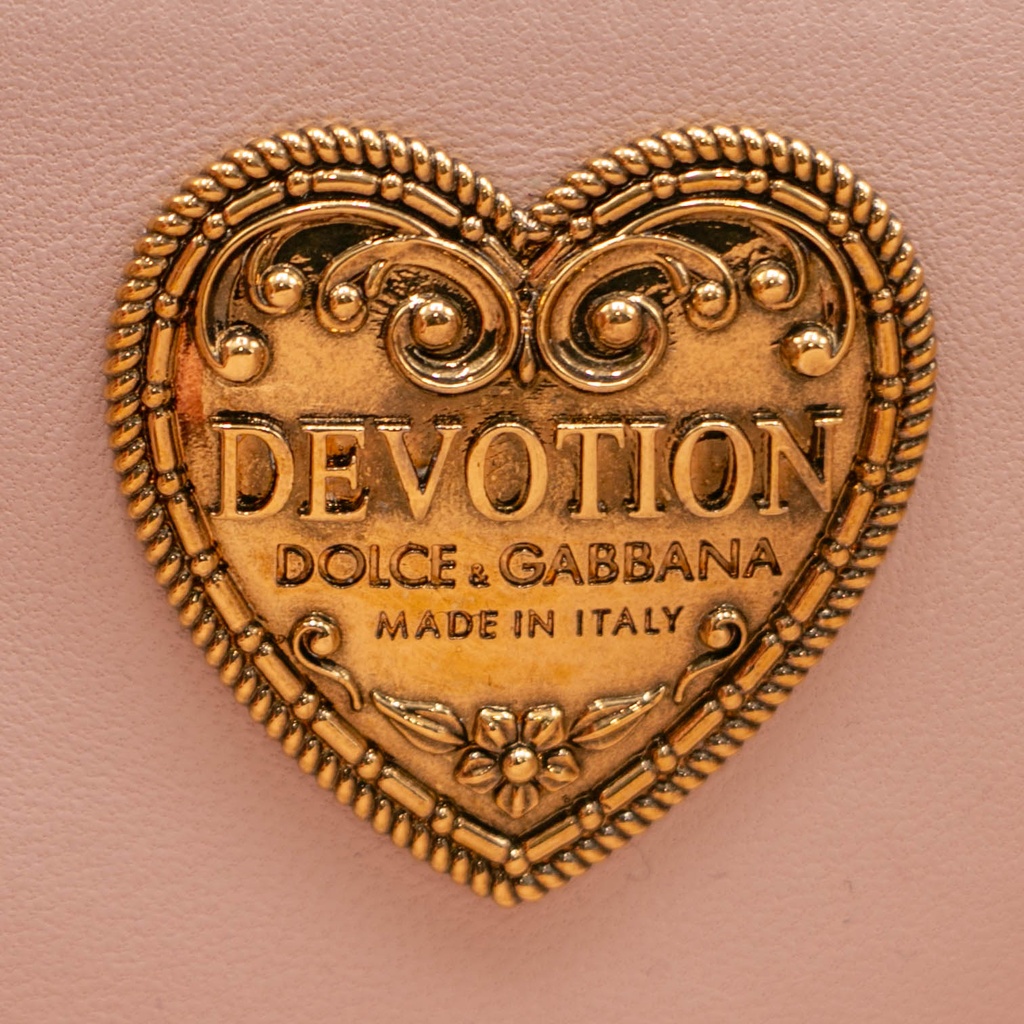 Dolce & Gabbana Faux Pearl Devotion Pink Handbag