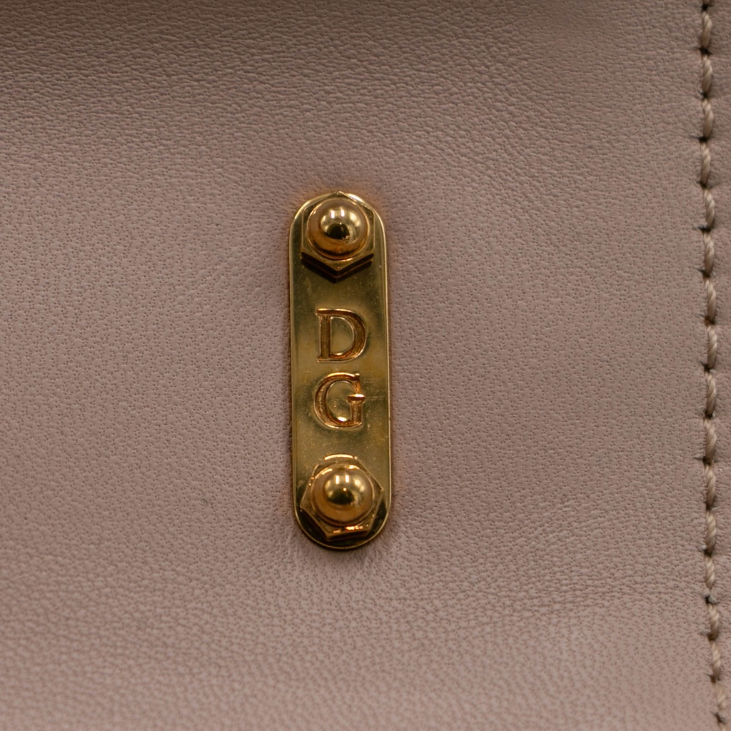 Dolce & Gabbana Faux Pearl Devotion Pink Handbag