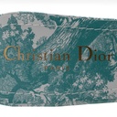 Christian Dior Dway Slide Heel Deep Blue Embroidered Cotton Size 38