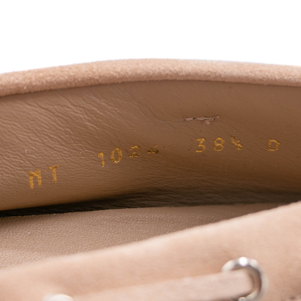 Christian Dior Miss Dior Street Moccasin Nude Suede Size 38 1/2