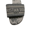 Christian Dior Dway Slide Gray Embroidered Cotton and Toile de Jouy Motif Size 37 1/2