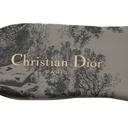 Christian Dior Dway Slide Gray Embroidered Cotton and Toile de Jouy Motif Size 37 1/2