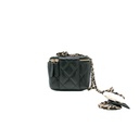 Chanel Lambskin Quilted My Chanel Lady Vanity Case With Chain Black