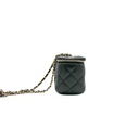 Chanel Lambskin Quilted My Chanel Lady Vanity Case With Chain Black