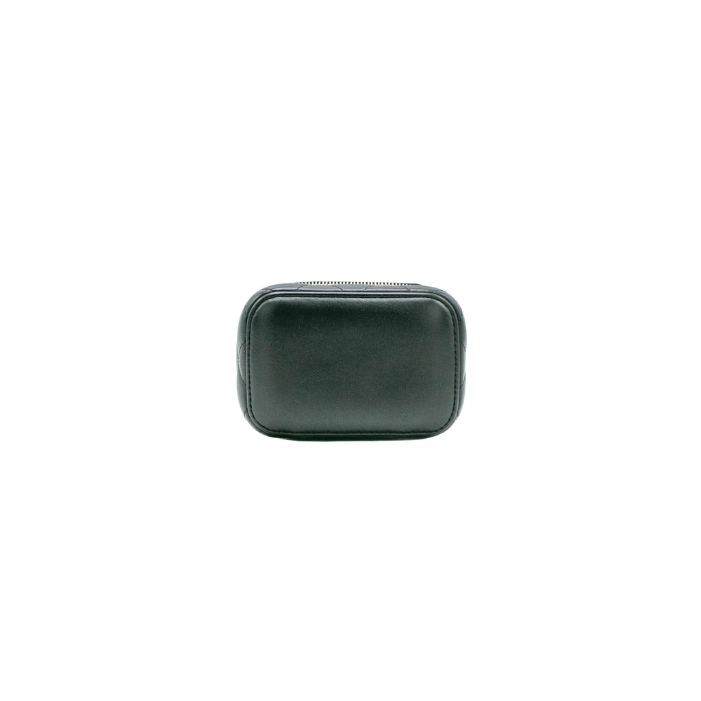 Chanel Lambskin Quilted My Chanel Lady Vanity Case With Chain Black