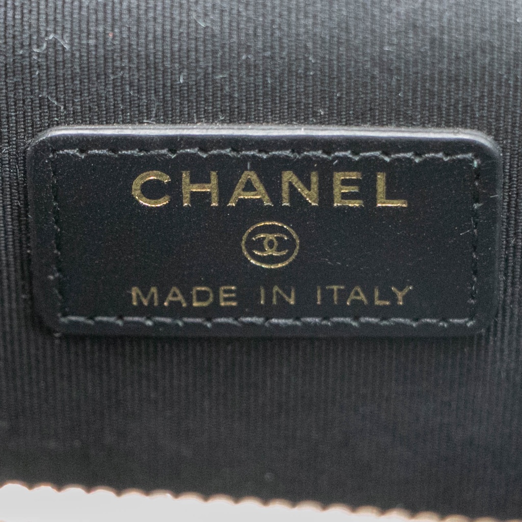 Chanel Lambskin Quilted My Chanel Lady Vanity Case With Chain Black
