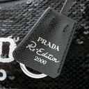 Prada Sequin Mini Re-Edition 2000 Bag Black White