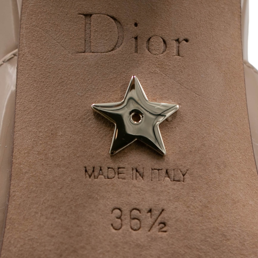 Christian Dior J'Adior Slingback Pump Nude Patent Calfskin In Size 36 1/2