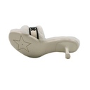 Christian Dior Dway Heeled Slide White Embroidered Cotton and Shearling Size 38