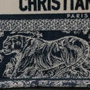 Christian Dior Canvas Embroidered Small Dioriviera Toile De Jouy Book Tote Blue