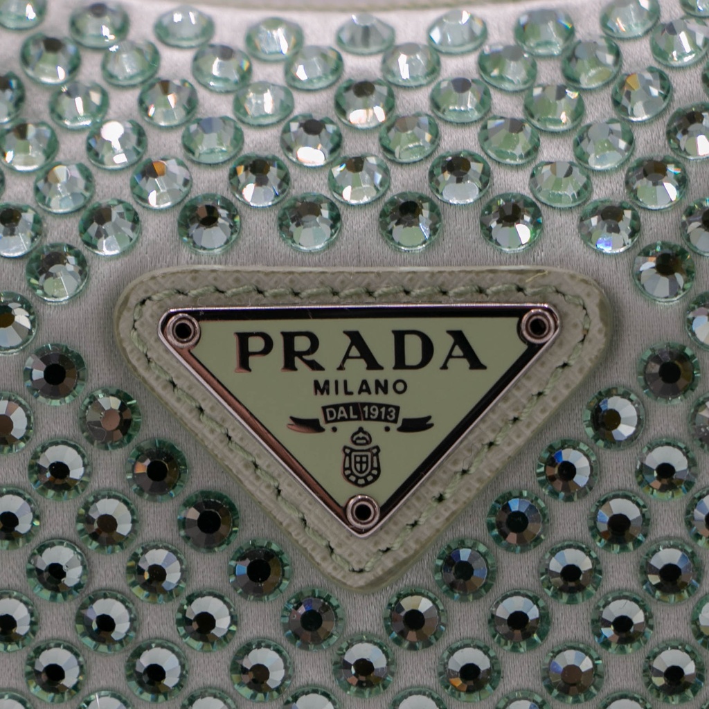 Prada Satin Crystal Mini Re-Edition 2000 Bag