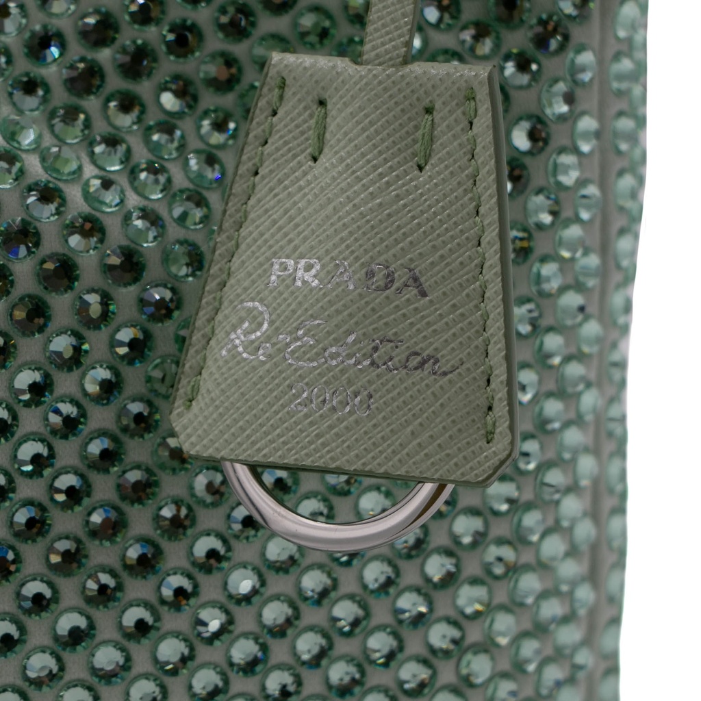 Prada Satin Crystal Mini Re-Edition 2000 Bag