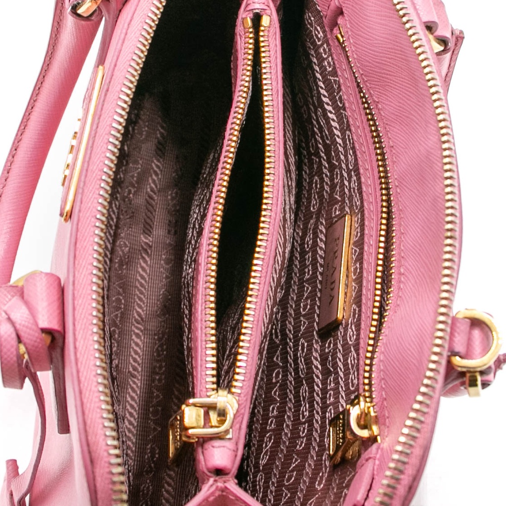 Prada Saffiano Lux Small Promenade Tote Orchidea